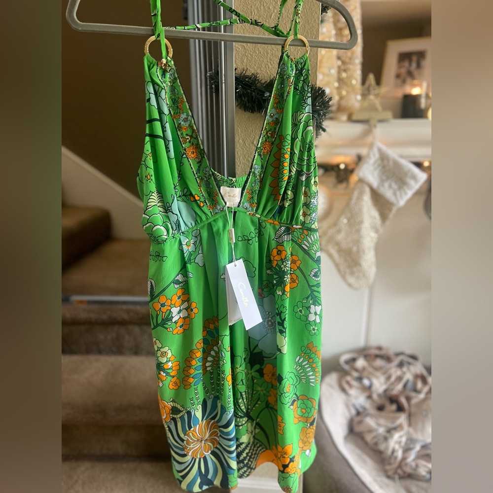 CAMILLA green dress, size large